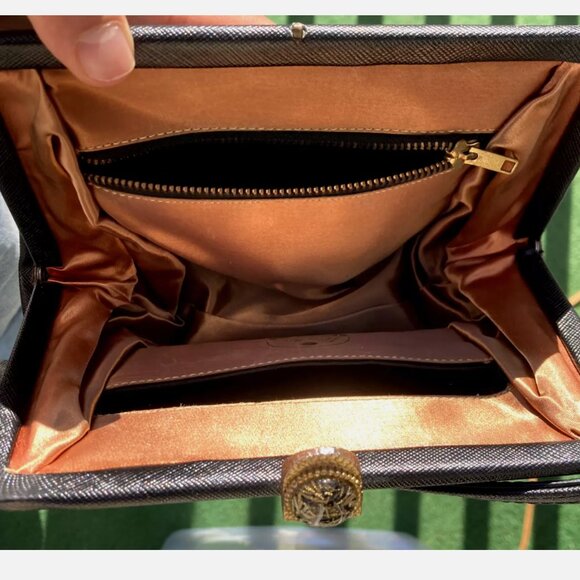 Theodor California Black Handbag with Emblem/Jewel - Picture 3 of 4
